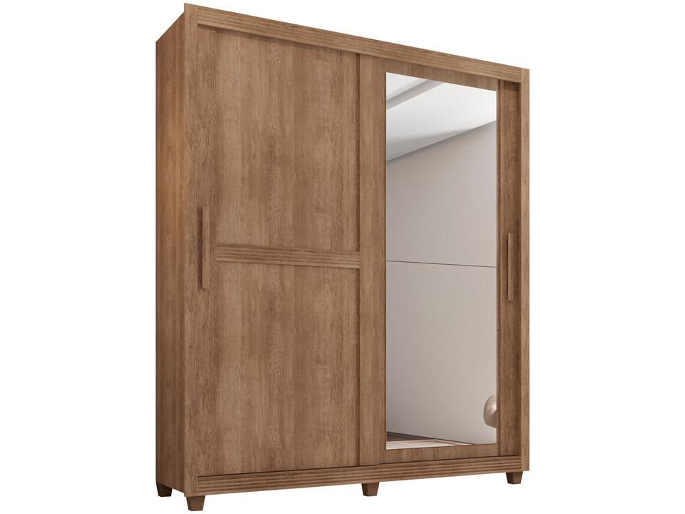 Guarda-roupa Solteiro com Espelho 4 Gavetas 2 Portas de Correr Móveis Lanza Zurique - 4