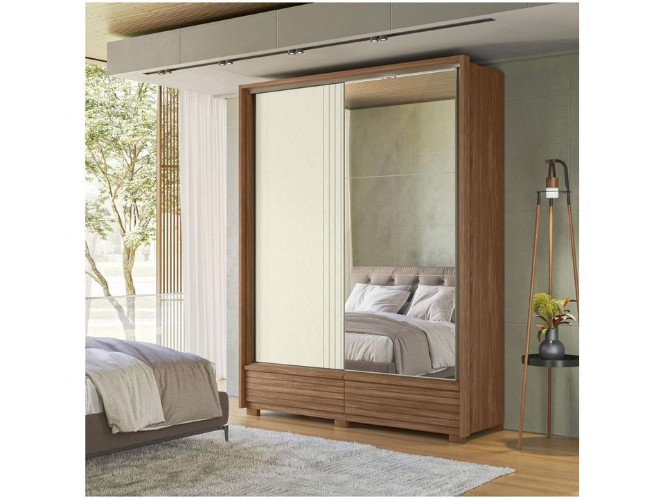 Guarda-roupa Solteiro com Espelho 4 Gavetas 2 Portas Santos Andirá Democrata - 5