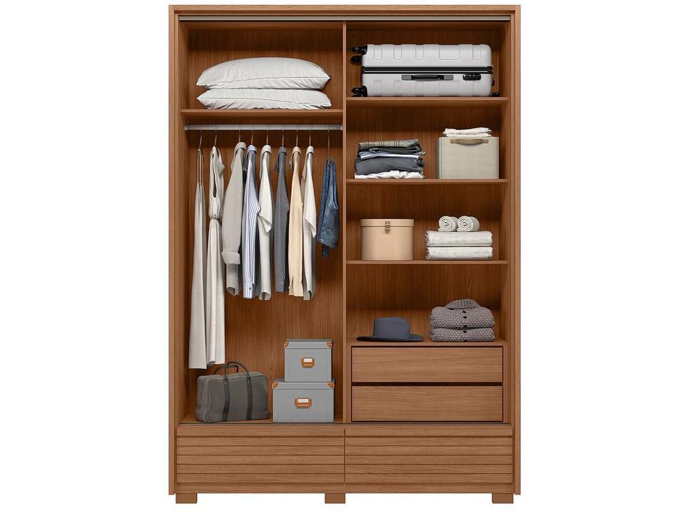 Guarda-roupa Solteiro com Espelho 4 Gavetas 2 Portas Santos Andirá Democrata - 6