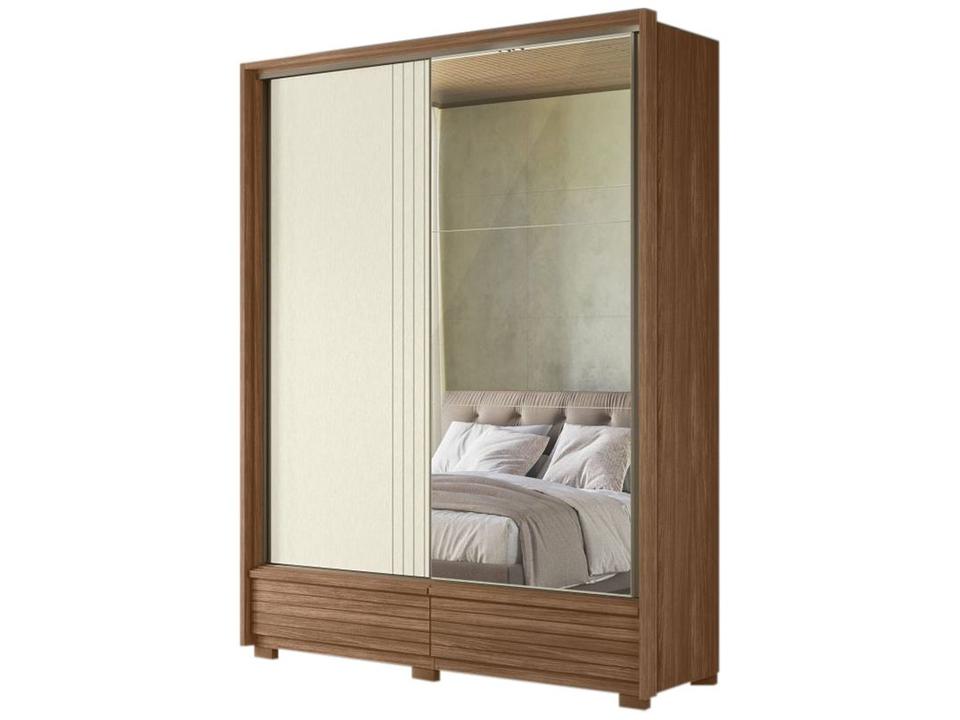 Guarda-roupa Solteiro com Espelho 4 Gavetas 2 Portas Santos Andirá Democrata - 8