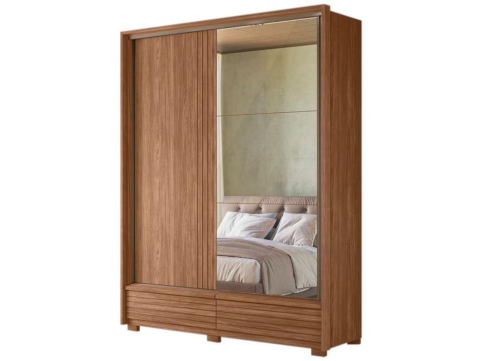 Guarda-roupa Solteiro com Espelho 4 Gavetas 2 Portas Santos Andirá Democrata - 7