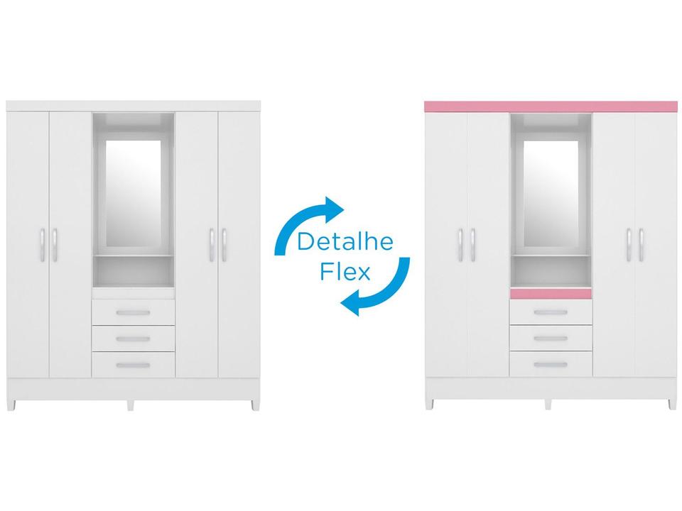 Guarda-roupa Solteiro com Espelho 4 Portas 3 Gavetas com Penteadeira Demóbile Capelinha Pérsia - 1