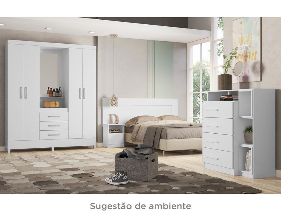 Guarda-roupa Solteiro com Espelho 4 Portas 3 Gavetas com Penteadeira Demóbile Capelinha Pérsia - 4
