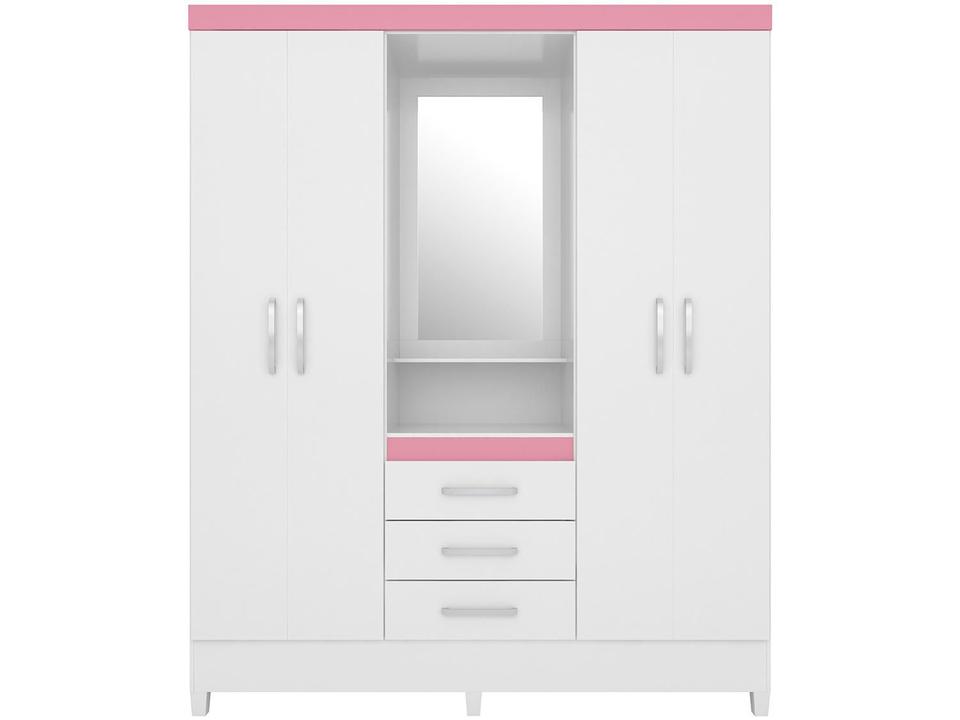 Guarda-roupa Solteiro com Espelho 4 Portas 3 Gavetas com Penteadeira Demóbile Capelinha Pérsia - 5