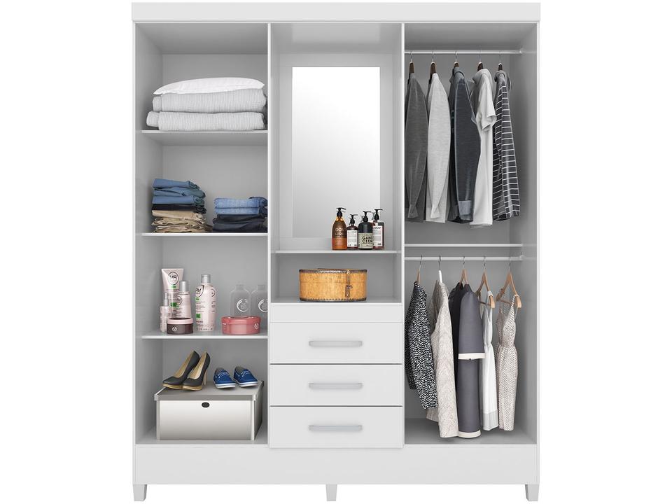 Guarda-roupa Solteiro com Espelho 4 Portas 3 Gavetas com Penteadeira Demóbile Capelinha Pérsia - 3