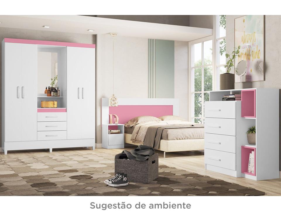 Guarda-roupa Solteiro com Espelho 4 Portas 3 Gavetas com Penteadeira Demóbile Capelinha Pérsia - 7