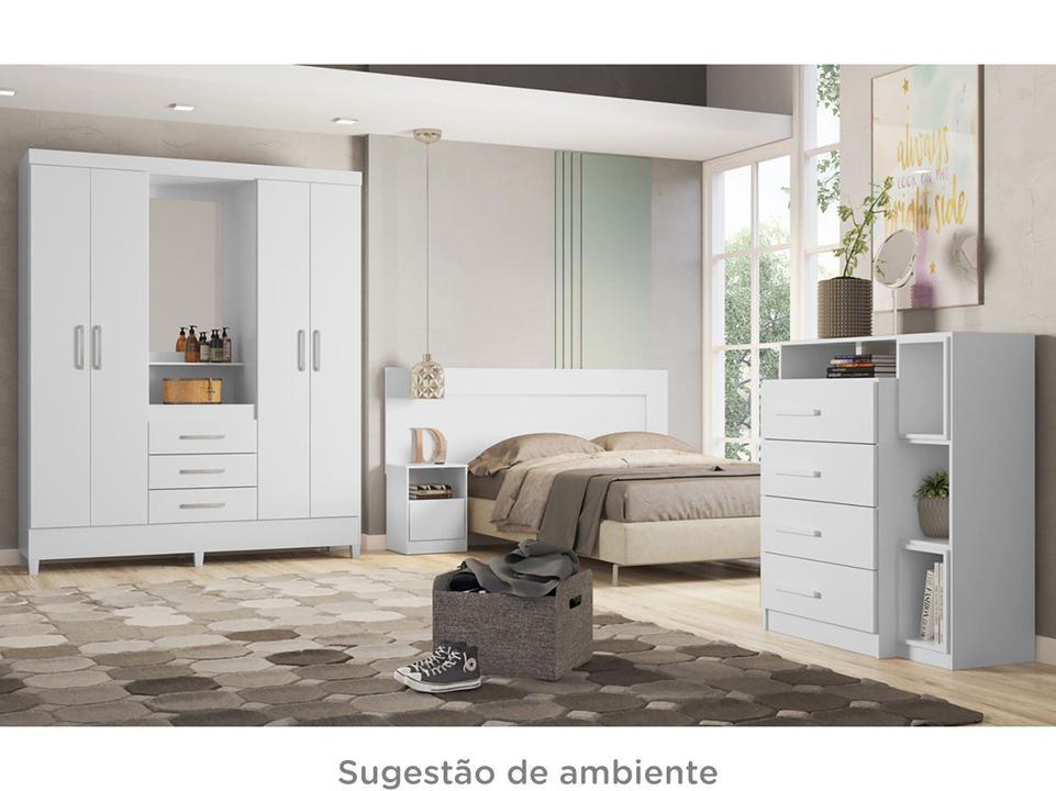 Guarda-roupa Solteiro com Espelho 4 Portas 3 Gavetas com Penteadeira Demóbile Capelinha Pérsia - 4