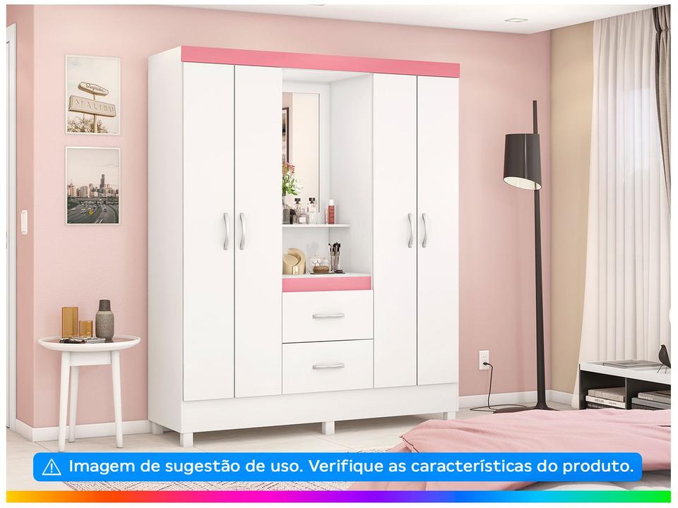 Guarda-roupa Solteiro com Espelho 4 Portas Demób - 2