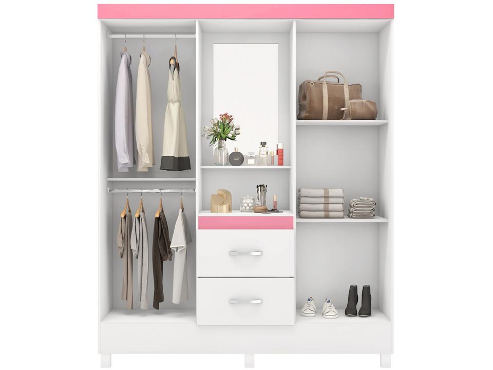 Guarda-roupa Solteiro com Espelho 4 Portas Demób - 6