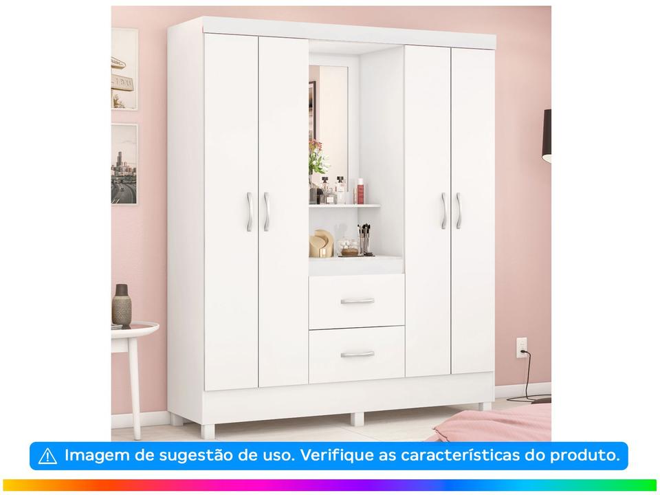 Guarda-roupa Solteiro com Espelho 4 Portas Demób - 3