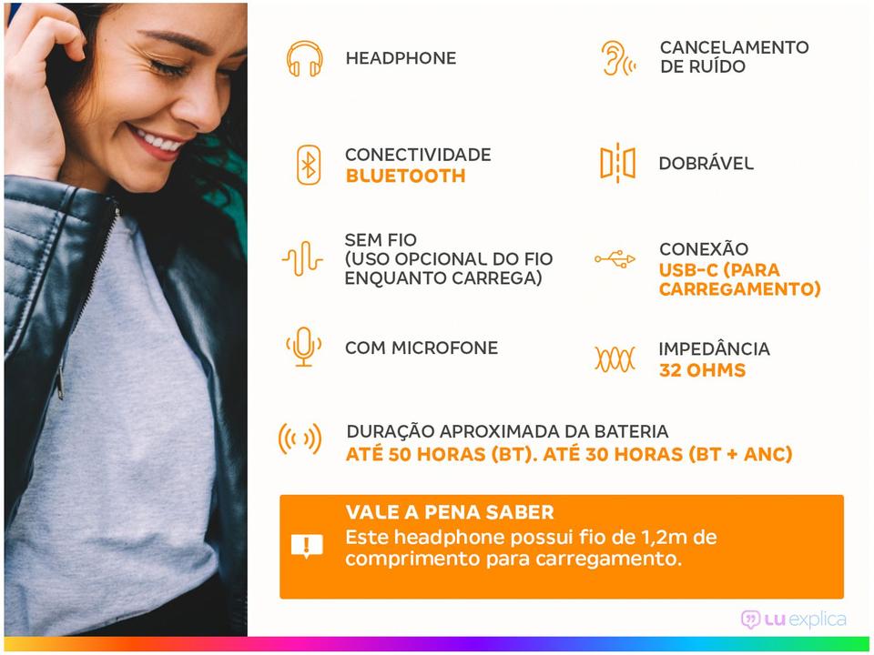 Headphone Bluetooth JBL Tour One M2 Preto com Estojo de Viagem - 1