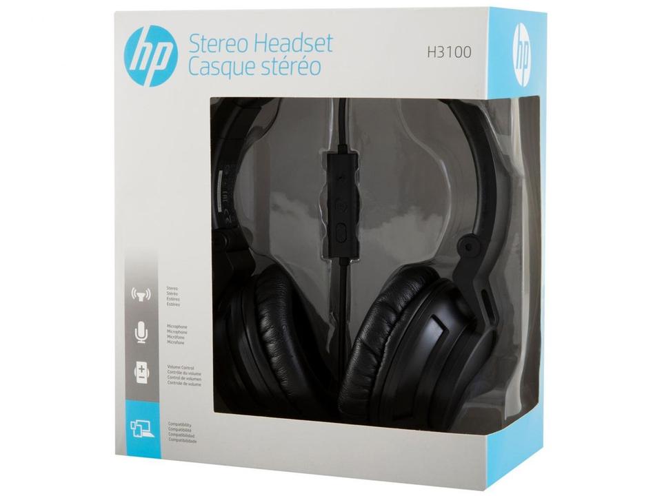 Headphone HP H3100 com Microfone Preto - 10