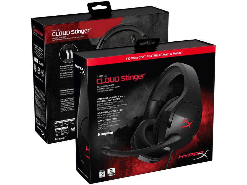 Headset Gamer HyperX Cloud Stinger Preto HX-HSCS-BK - 8