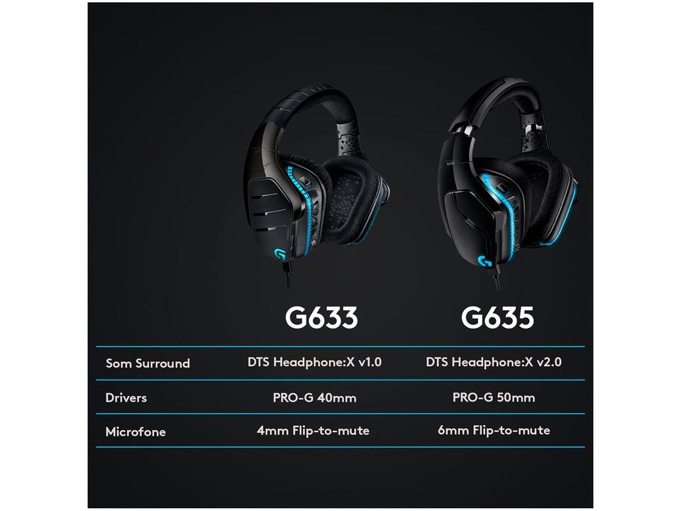Headset Gamer Logitech G635 PC MAC PS4 Xbox One P2 - 14