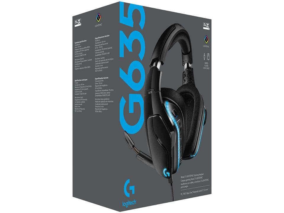 Headset Gamer Logitech G635 PC MAC PS4 Xbox One P2 - 5