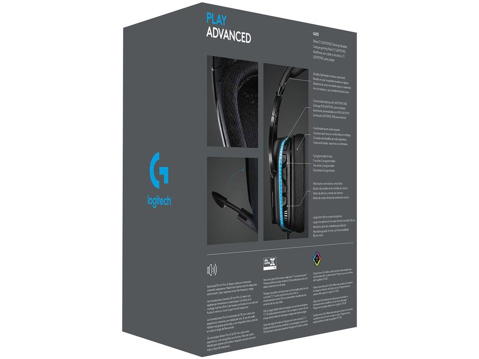 Headset Gamer Logitech G635 PC MAC PS4 Xbox One P2 - 6