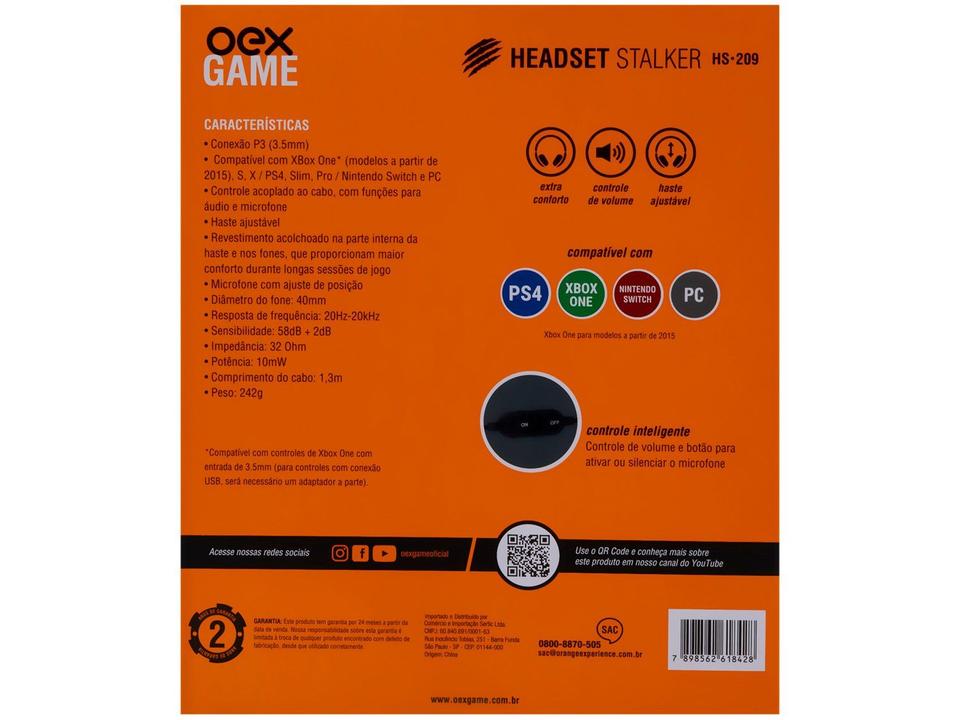 Headset Gamer OEX Game PC PS4 - 12