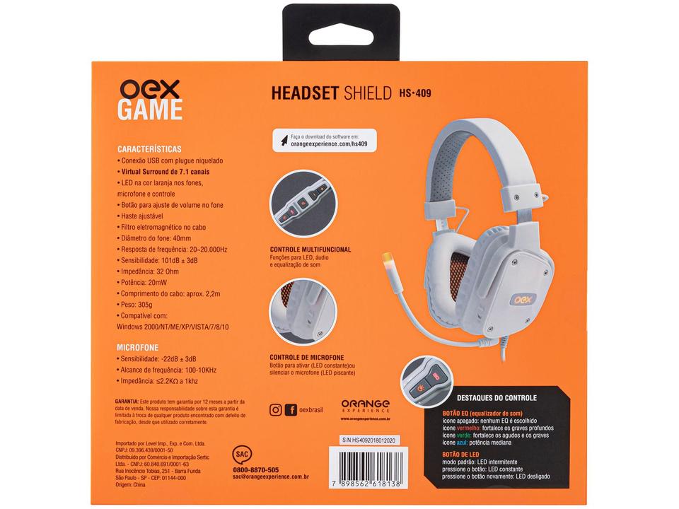 Headset Gamer OEX - Shield HS409 - 11