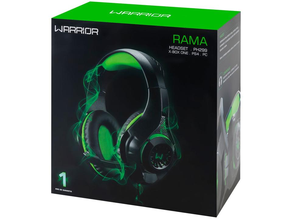 Headset Gamer Warrior Rama PH299 para PC - Xbox One e PS4 P2 Verde - 11