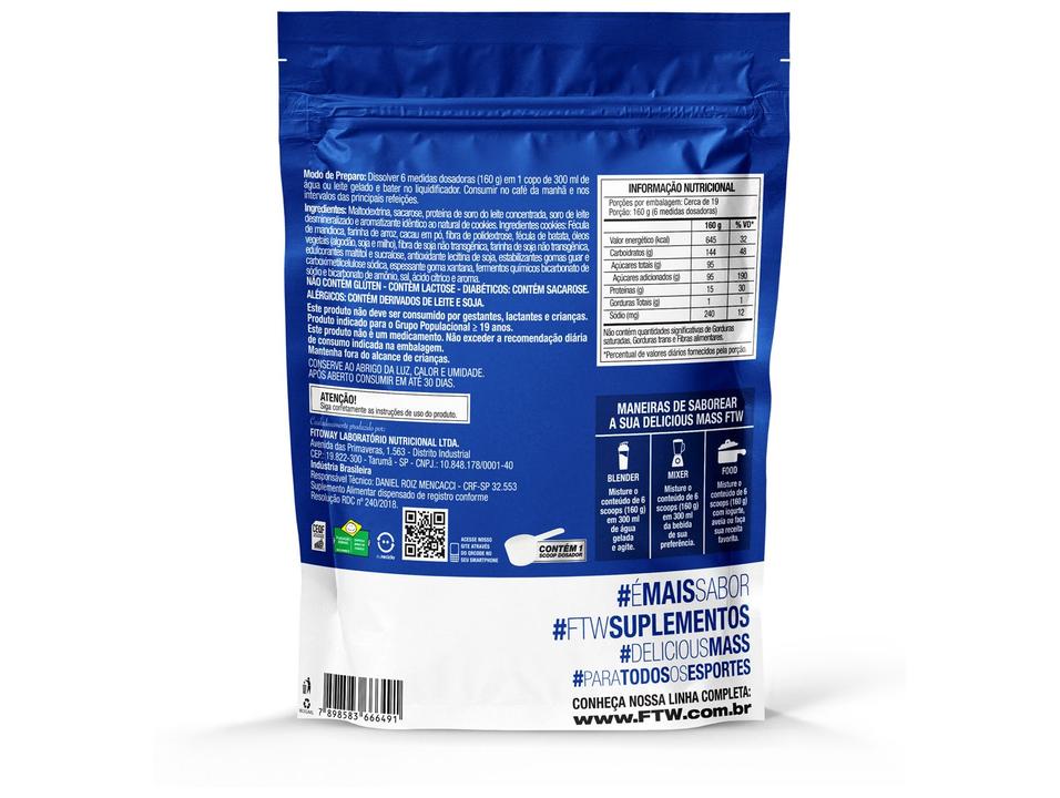 Hipercalórico FTW Delicious Mass em Pó 3kg Cookies - 1