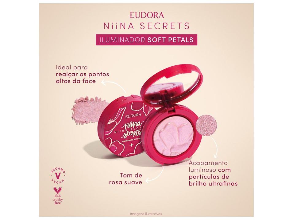 Iluminador Facial Eudora Rosa Suave Niina Secrets Soft Petals 3g - 2