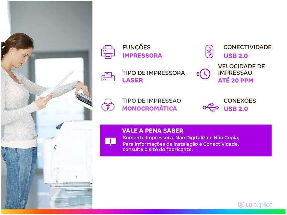 Impressora HP Laser 107A Preto e Branco - 2