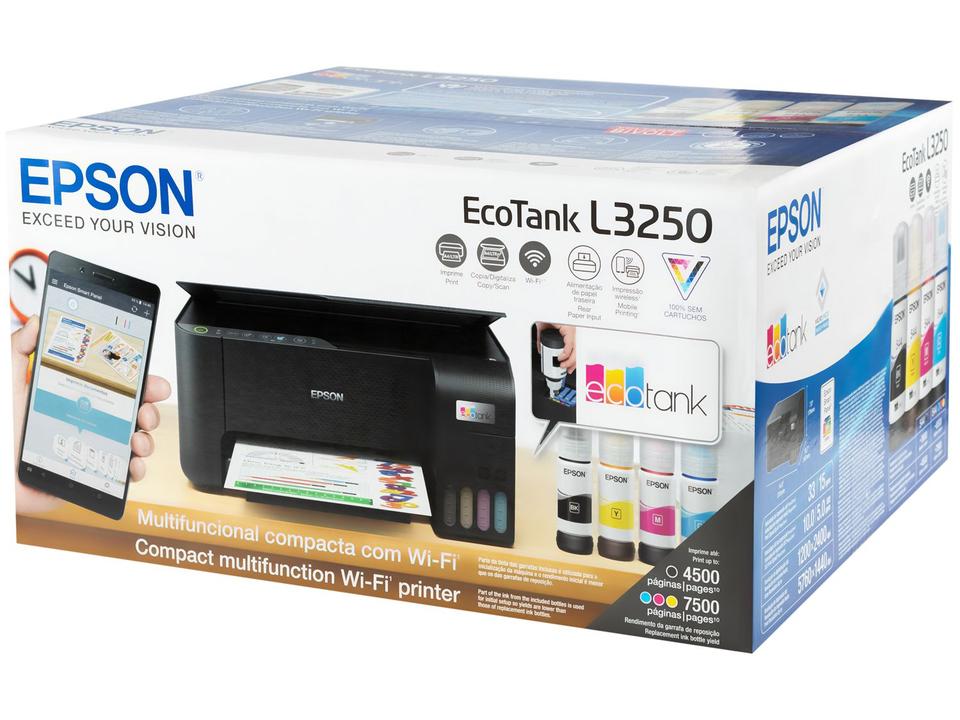 Impressora Multifuncional Epson Ecotank L3250 - Tanque de Tinta Colorida USB Wi-Fi - Bivolt - 21