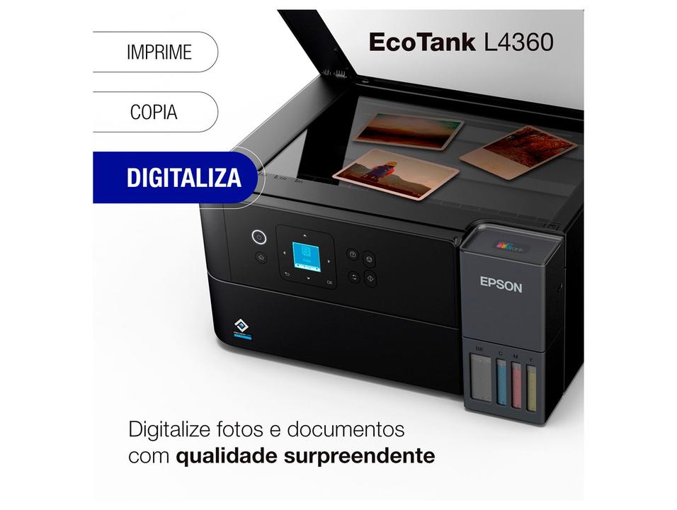 Impressora Multifuncional Epson EcoTank L4360 Tanque de Tinta Frente e Verso Automático Colorida Wi-Fi USB - 4