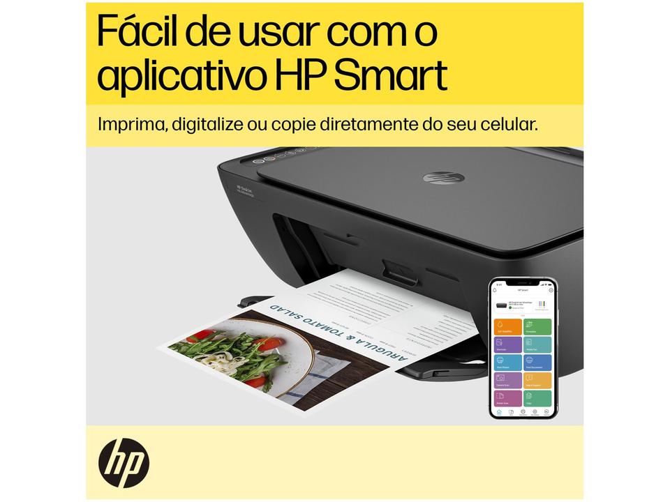 Impressora Multifuncional HP DeskJet Ink 2874 Wi-Fi Jato de Tinta Térmico Colorida USB - Bivolt - 3
