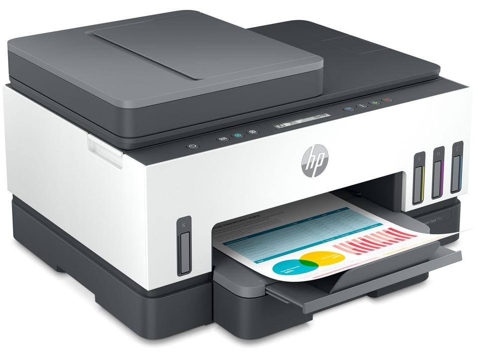 Impressora Multifuncional HP Smart Tank 754 Wi-Fi Tanque de tinta Colorida Duplex USB - Bivolt - 8
