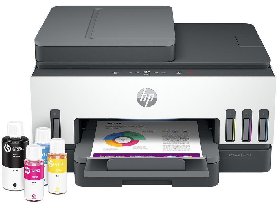 Impressora Multifuncional HP Smart Tank 794 Wi-Fi Tanque de tinta Colorida Duplex USB - Bivolt