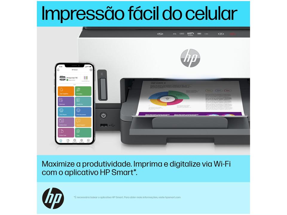 Impressora Multifuncional HP Smart Tank 794 Wi-Fi Tanque de tinta Colorida Duplex USB - Bivolt - 5