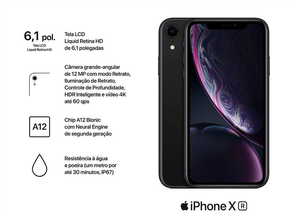 iPhone XR Apple 64GB Preto 6,1” 12MP iOS - 6