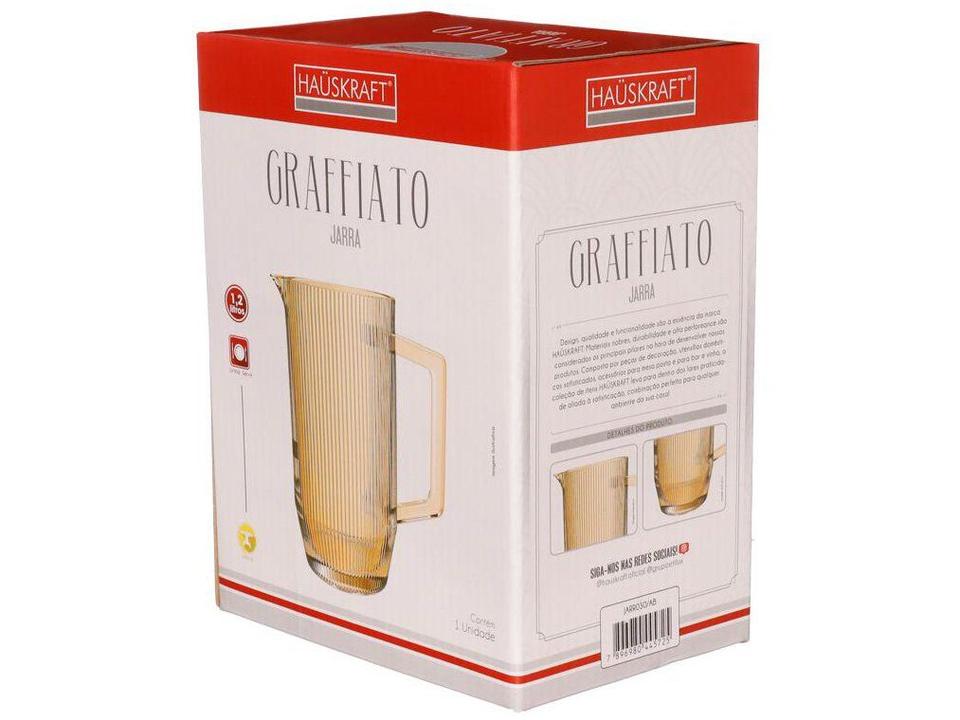 Jarra de Vidro 1,2L Âmbar Hauskraft Graffiato - 1
