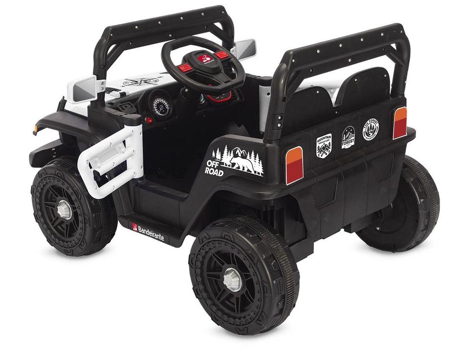 Jeep Elétrico Infantil Branco e Preto Bandeirante - 11
