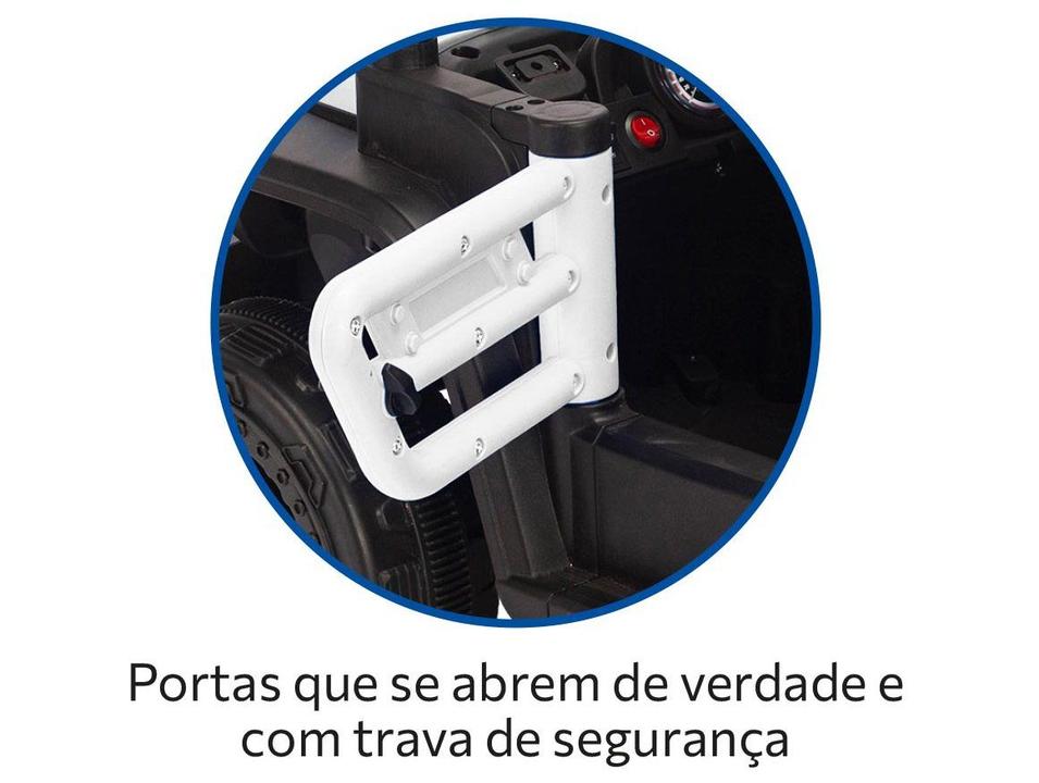 Jeep Elétrico Infantil Branco e Preto Bandeirante - 4