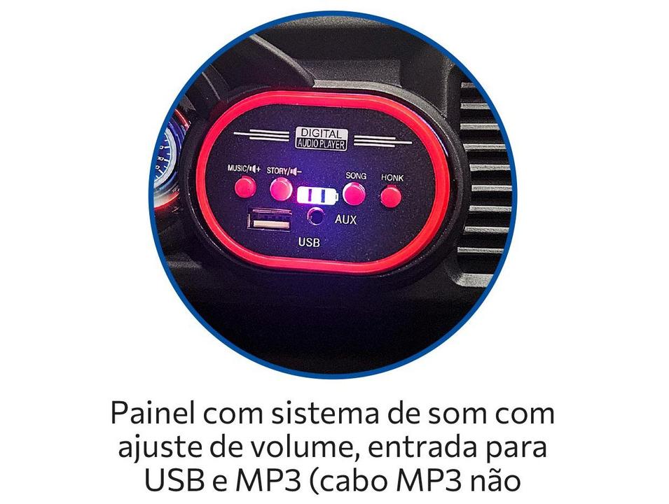 Jeep Elétrico Infantil Branco e Preto Bandeirante - 6