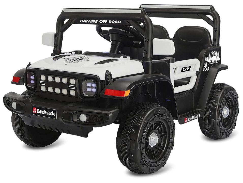 Jeep Elétrico Infantil Branco e Preto Bandeirante - 10