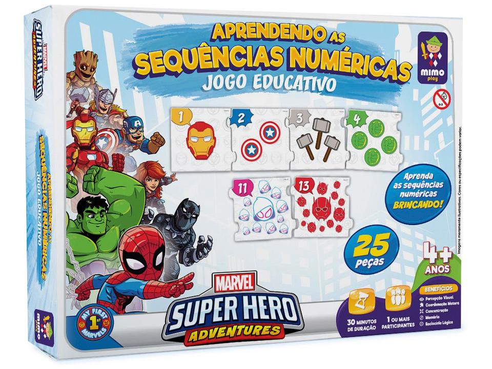 Jogo Aprendendo as Sequências Numéricas - Marvel Super Hero Adventures Mimo Toys