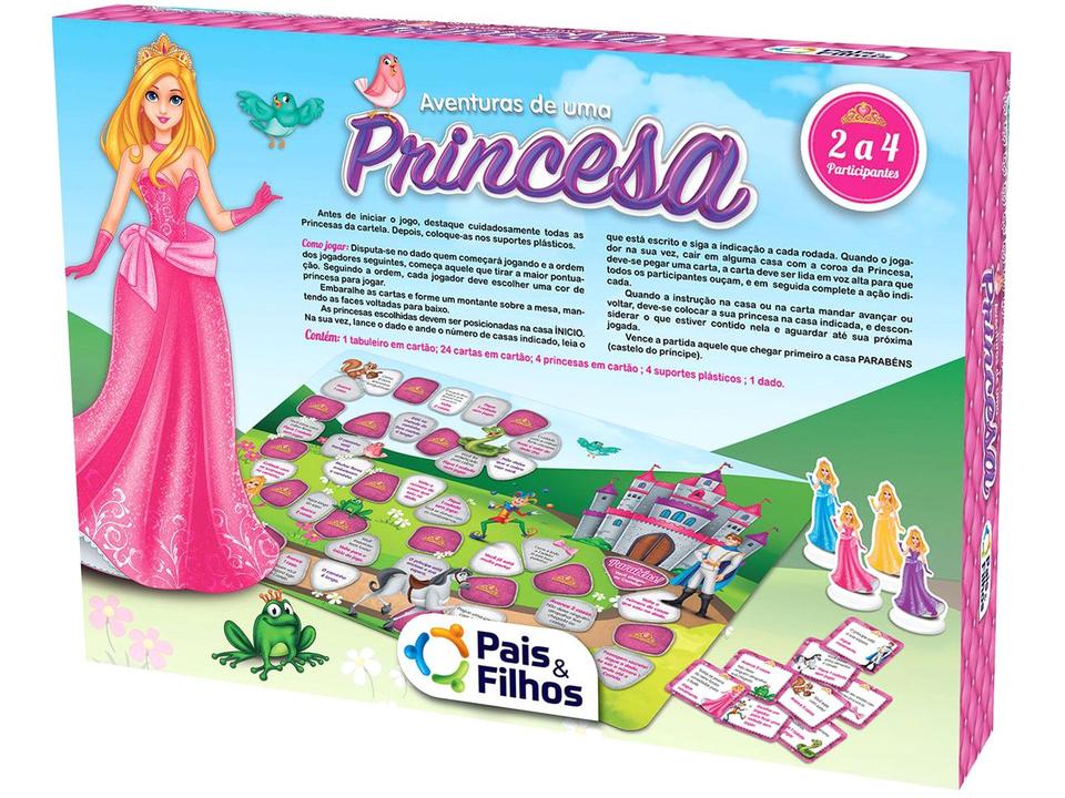 Jogo Aventuras de uma Princesa Top Line Tabuleiro - Pais e Filhos - 3