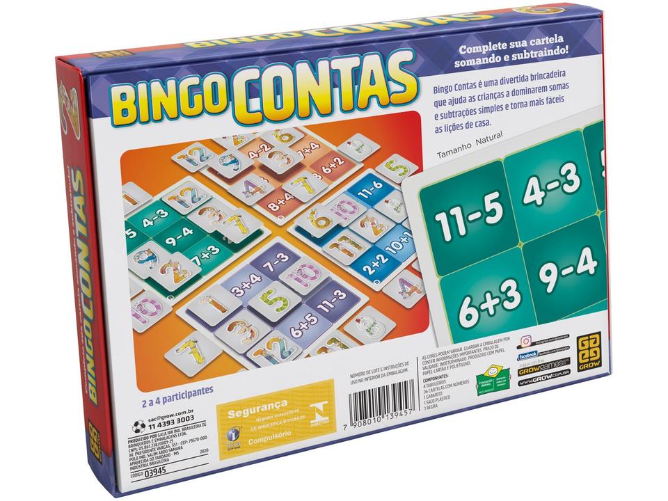 Jogo Bingo Contas Tabuleiro Grow - 2