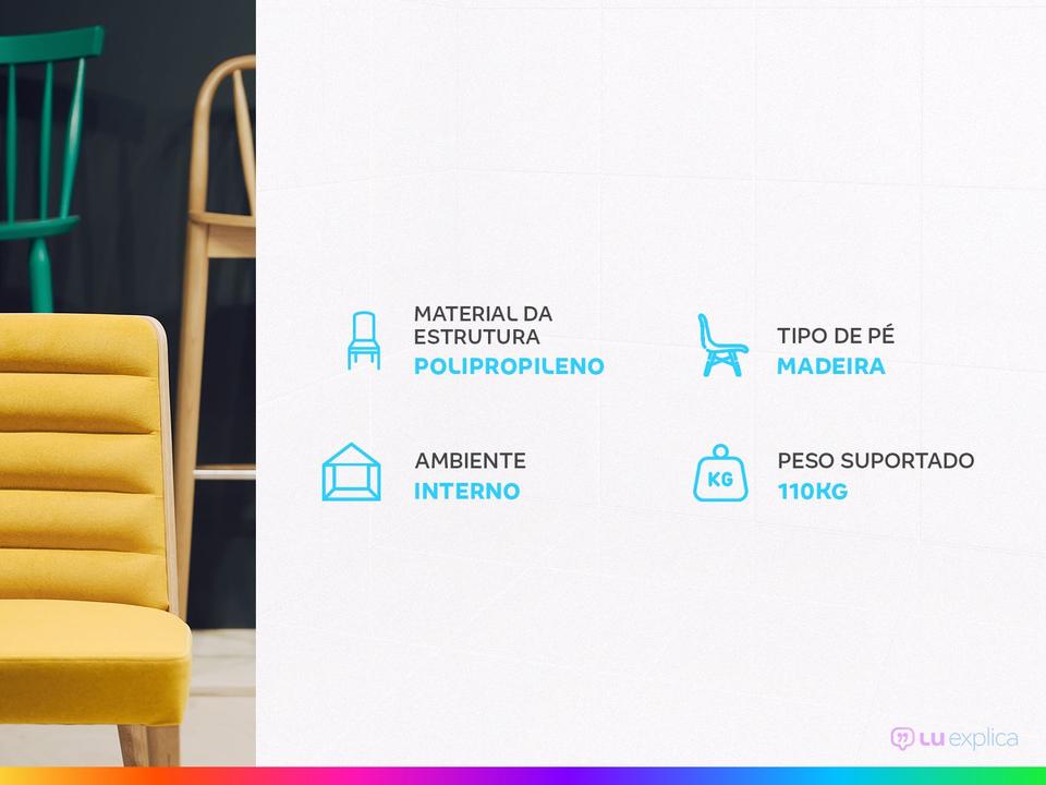 Jogo de Cadeiras de Polipropileno e Madeira - 1