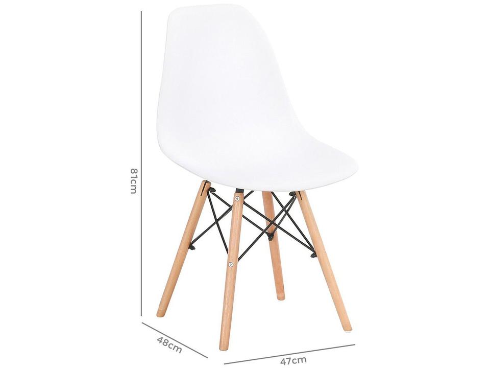 Jogo de Cadeiras Pé Palito Assento Branco EAM-BR1 - 6