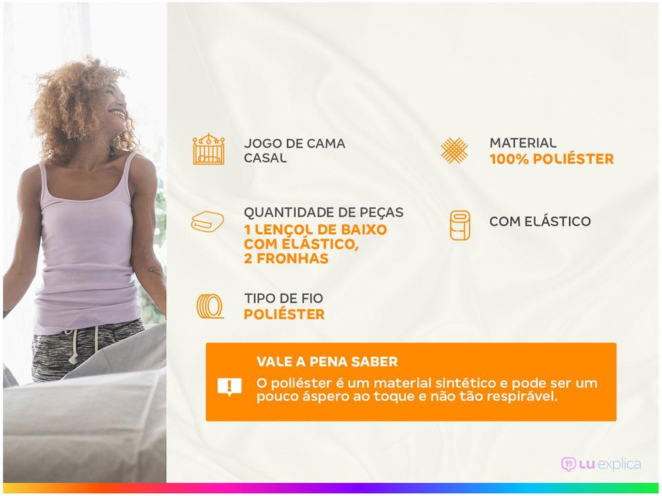 Jogo de Cama Casal 100% Poliéster Marcelino Têxtil Hypercal Azul Marinho 3 Peças - 1