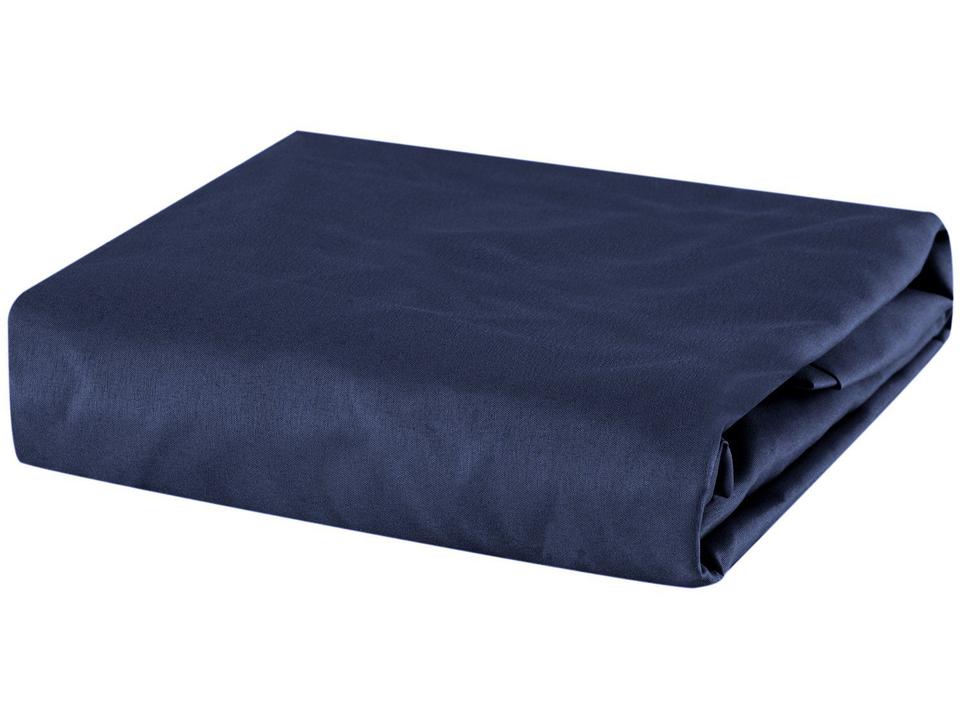 Jogo de Cama Casal 100% Poliéster Marcelino Têxtil Hypercal Azul Marinho 3 Peças - 4