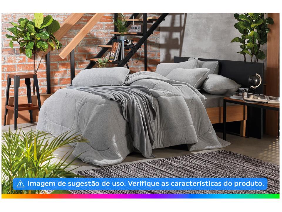 Jogo de Cama Casal Atlântica Mescla Urban Cinza 3 Peças - 1