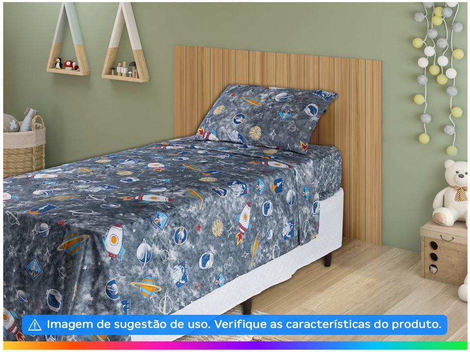 Jogo de Cama Infantil Solteiro Realce Calandrado Happy Day Apollo 3 Peças - 1