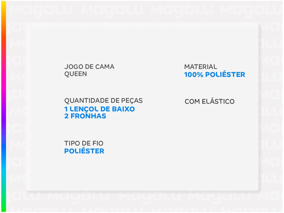 Jogo de Cama Queen 100% Poliéster Marcelino Têxtil Hypercal Branco 3 Peças - 1