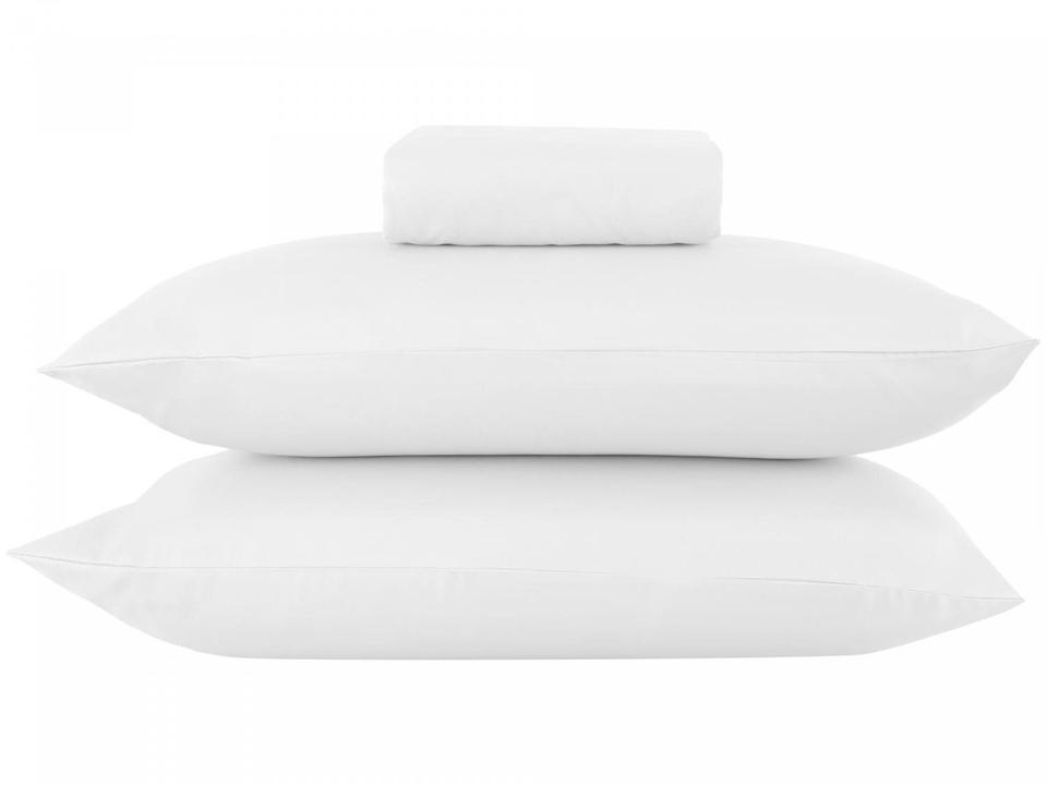 Jogo de Cama Queen 100% Poliéster Marcelino Têxtil Hypercal Branco 3 Peças - 3