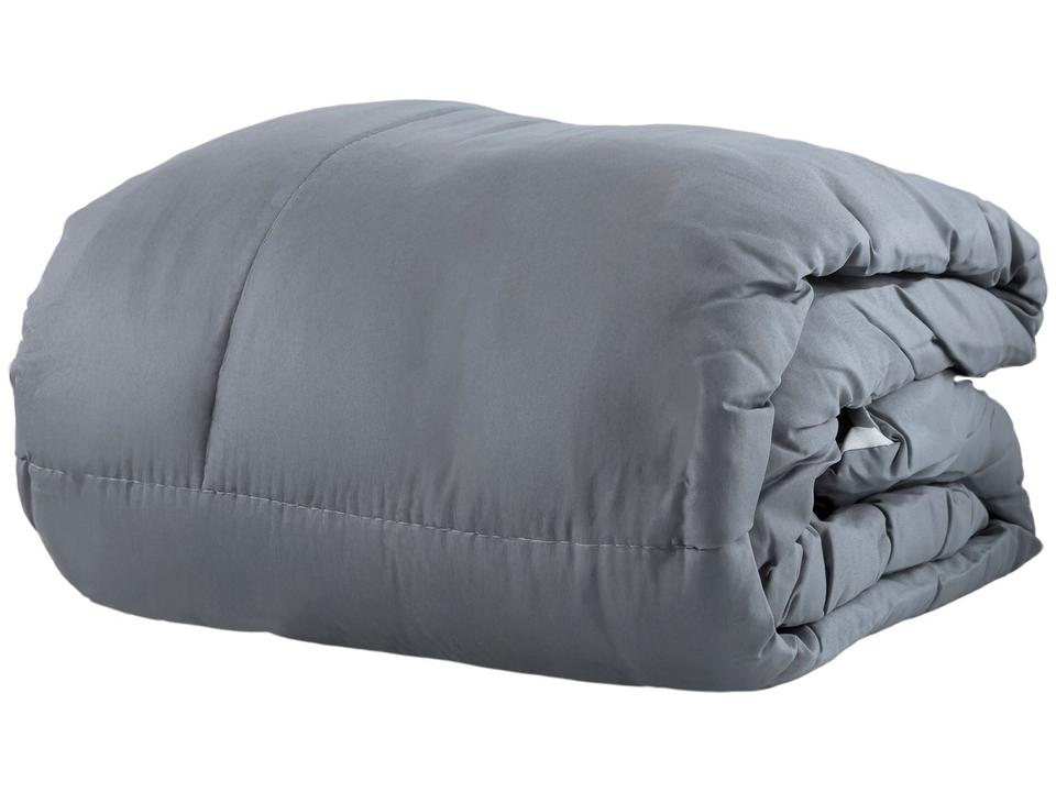 Jogo de Cama Queen Marcelino Textil Microfibra 170 Fios Ternura Branco e Cinza 6 Peças - 4